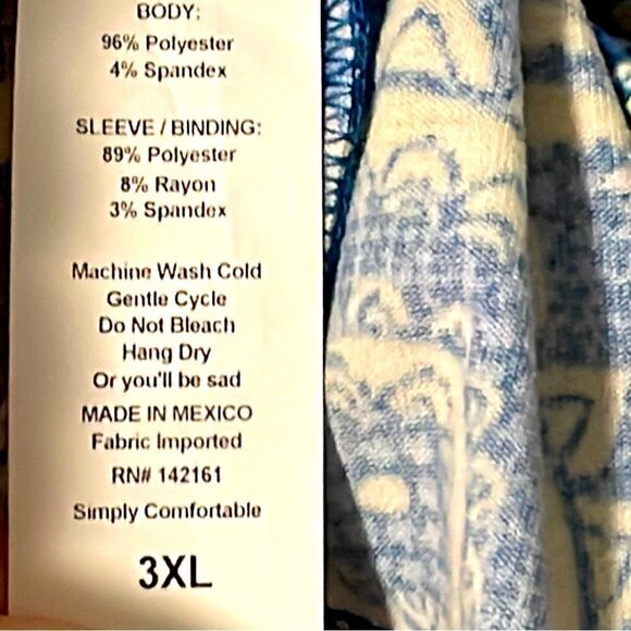 LuLaRoe Randy baseball style gray, blue, & light yellow raglan sleeve top 3X - Picture 6 of 7